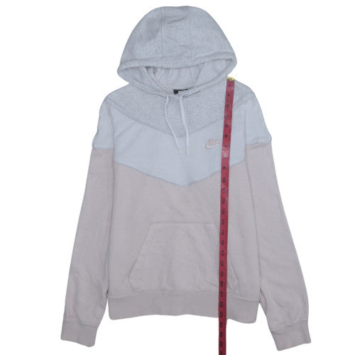 Nike Womens Grey Beige Pullover Hoodie Medium Fleece Sweatshirt