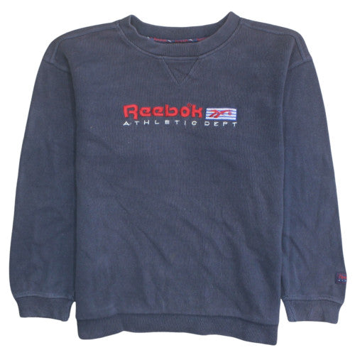 Reebok Men's Blue Crew Neck Embroidered Athletic Dept Sweatshirt M