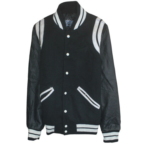 Denim & Any Oldarmy Black Womens Black Varsity Jacket Size M