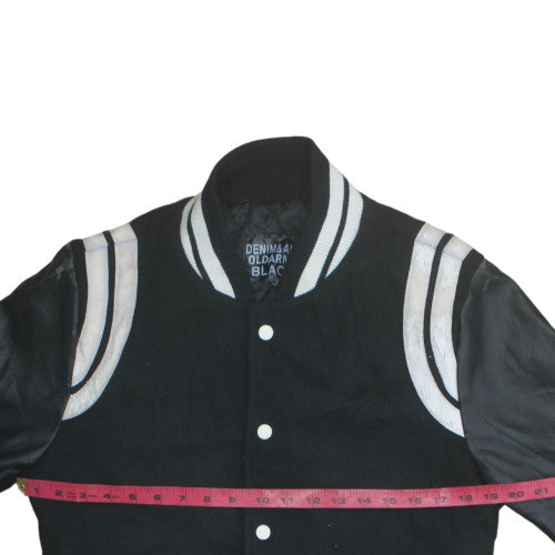 Denim & Any Oldarmy Black Womens Black Varsity Jacket Size M