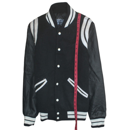 Denim & Any Oldarmy Black Womens Black Varsity Jacket Size M