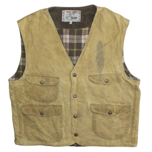 Teddy Smith Men’s Beige Cotton Oilskin Waistcoat XXL Outdoor Workwear Vest