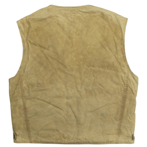 Teddy Smith Men’s Beige Cotton Oilskin Waistcoat XXL Outdoor Workwear Vest