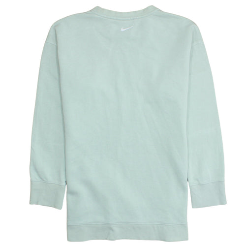 Nike Girls Green Logo Sweatshirt Size 146 Regular Fit Crew Neck