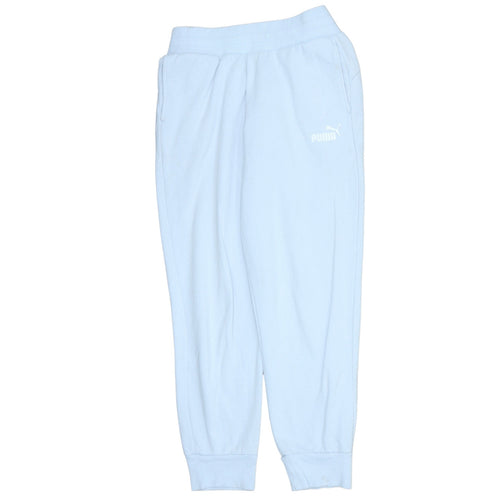 Puma Women's Blue Jogger Sweatpants Small Fleece Elastic Waist