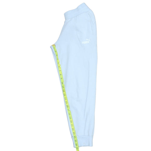 Puma Women's Blue Jogger Sweatpants Small Fleece Elastic Waist