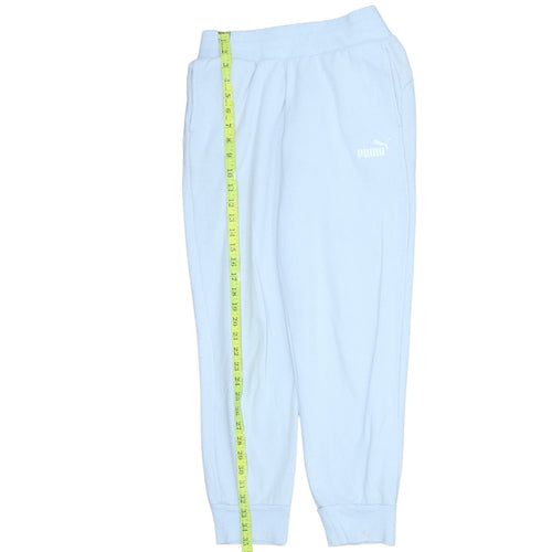 Puma Women's Blue Jogger Sweatpants Small Fleece Elastic Waist