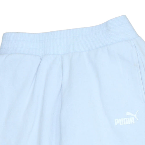 Puma Women's Blue Jogger Sweatpants Small Fleece Elastic Waist