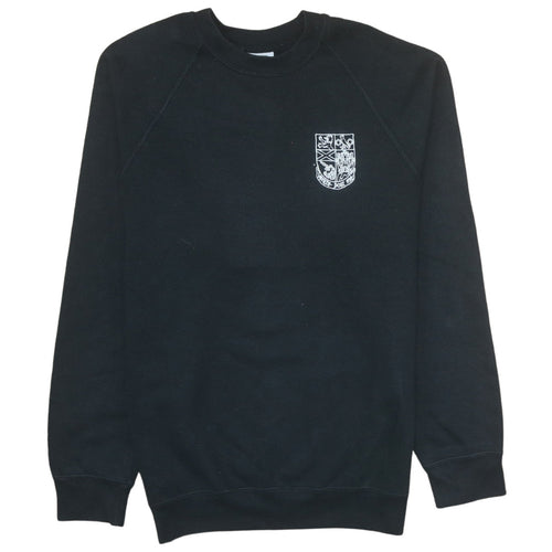 Russell Men's Black Medium Pullover Sweatshirt with Embroidered Logo