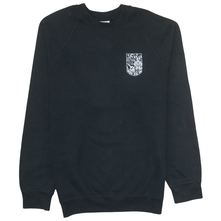 Russell Men's Black Medium Pullover Sweatshirt with Embroidered Logo