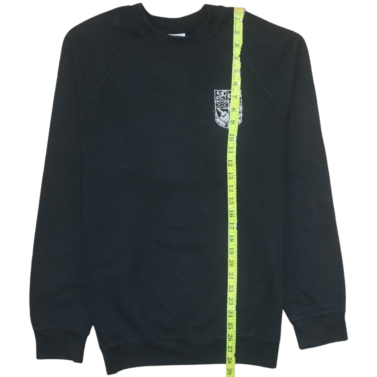 Russell Men's Black Medium Pullover Sweatshirt with Embroidered Logo