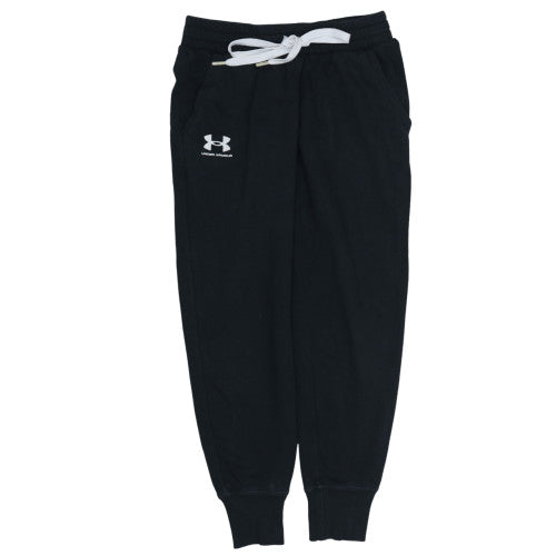 Under Armour Women's Black Jogger Sweatpants Size S Fleece Tapered Fit