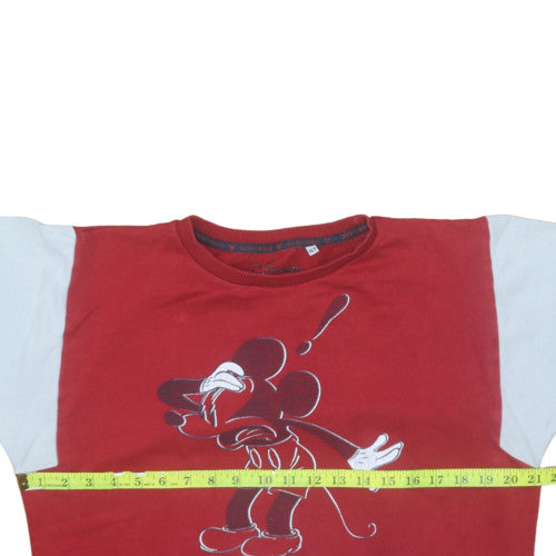 Disney Boys Red Mickey Mouse OMG Sweatshirt 16 Years Crew Neck Cotton