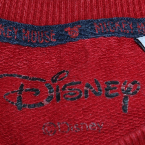 Disney Boys Red Mickey Mouse OMG Sweatshirt 16 Years Crew Neck Cotton