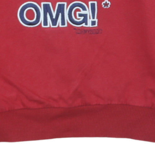 Disney Boys Red Mickey Mouse OMG Sweatshirt 16 Years Crew Neck Cotton
