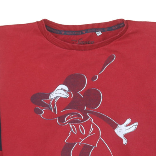 Disney Boys Red Mickey Mouse OMG Sweatshirt 16 Years Crew Neck Cotton