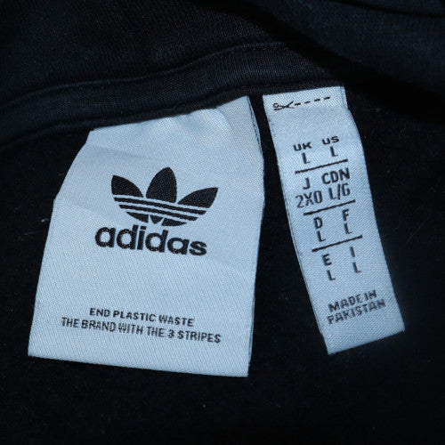 Adidas Men’s Black L Pullover Hoodie Fleece Trefoil Logo Sportswear