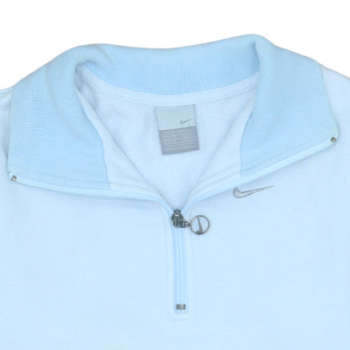 Nike Womens Blue Fleece 1/4 Zip Activewear Jacket Size M