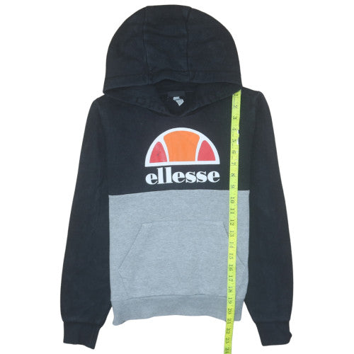 Ellesse Boys Black & Grey Pullover Hoodie 12-13 Years Colourblock Logo Style
