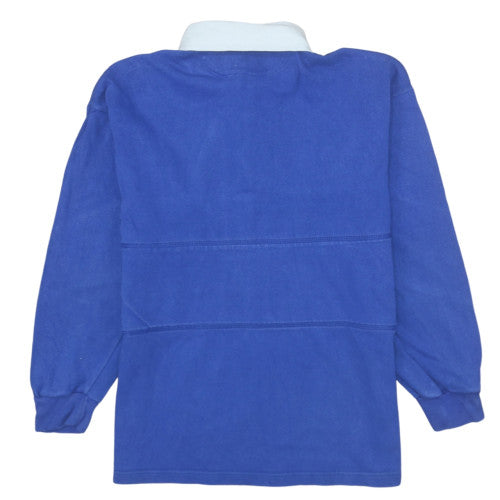 Gymphlex Boys Blue Long Sleeve Cotton Rugby Polo Shirt Size L