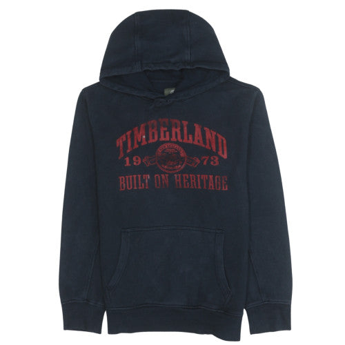 Timberland Men's Blue Pullover Hoodie Medium Regular Fit Graphic Print