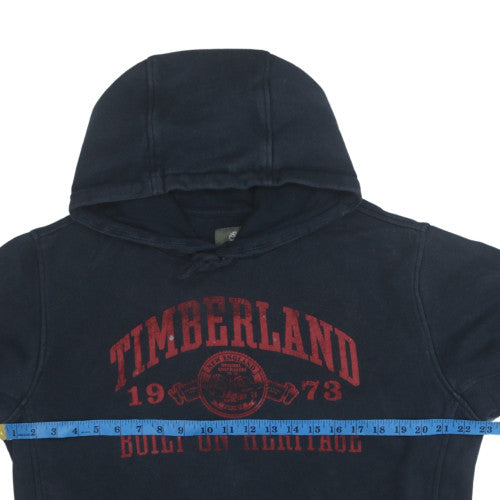 Timberland Men's Blue Pullover Hoodie Medium Regular Fit Graphic Print