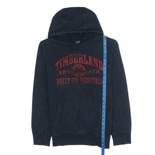 Timberland Men's Blue Pullover Hoodie Medium Regular Fit Graphic Print