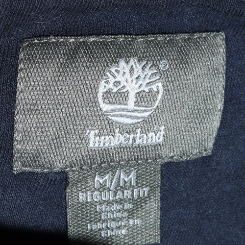 Timberland Men's Blue Pullover Hoodie Medium Regular Fit Graphic Print