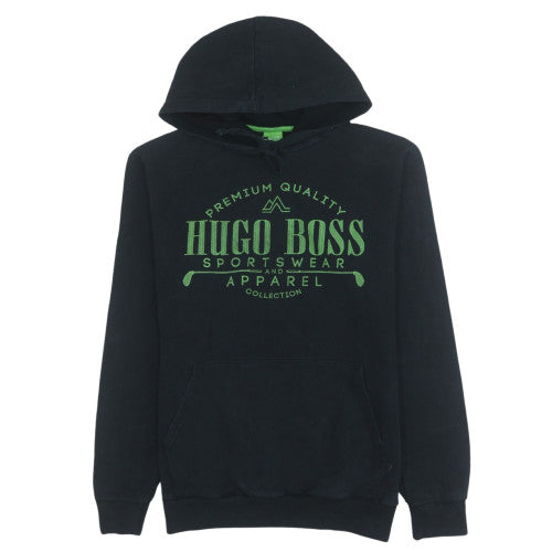 Hugo Boss Mens Black Pullover Hoodie Small Logo Fleece Sweatshirt