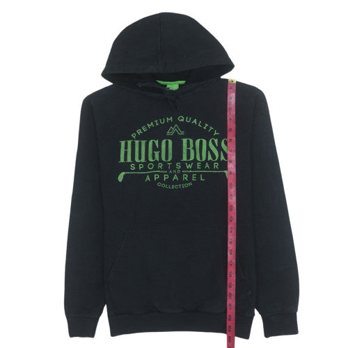 Hugo Boss Mens Black Pullover Hoodie Small Logo Fleece Sweatshirt