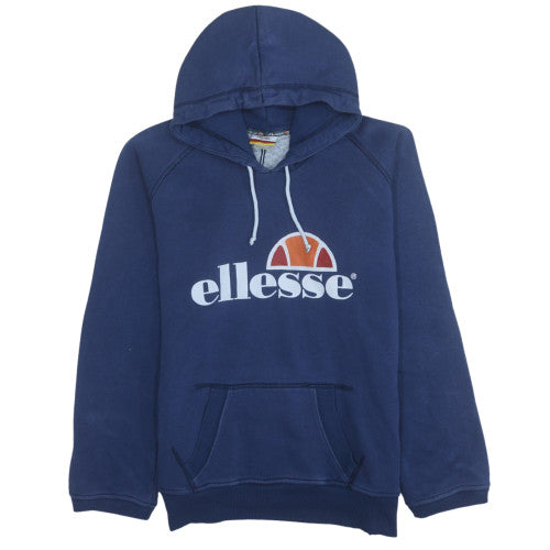 Ellesse Men's Blue Pullover Hoodie M Heritage Logo Fleece Sweatshirt