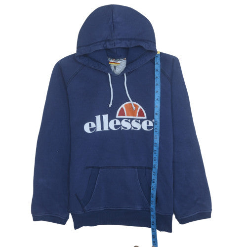 Ellesse Men's Blue Pullover Hoodie M Heritage Logo Fleece Sweatshirt