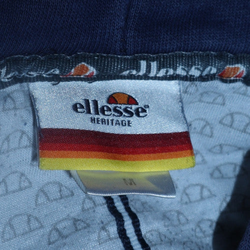 Ellesse Men's Blue Pullover Hoodie M Heritage Logo Fleece Sweatshirt