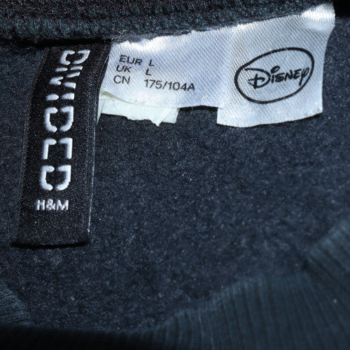 H&M Divided Disney Women Black L Pullover Sweatshirt Mickey Graphic