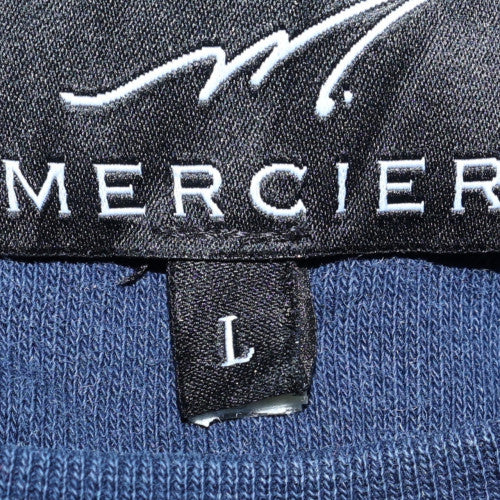 Mercier Mens Navy Blue Crew Neck Sweatshirt Size L Graphic Print