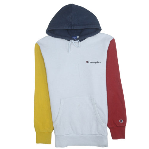 Champion Men's Multicoloured Pullover Hoodie Large Logo Fleece Sweatshirt