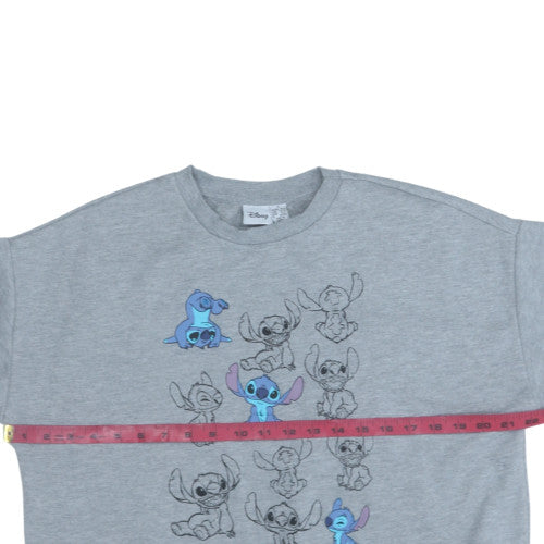 Disney Primark Women Grey Stitch Sweatshirt Size S Crew Neck Pullover