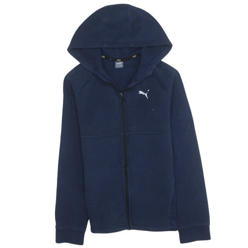 Puma Boys Navy Blue Full Zip Hoodie 13-14 Years Fleece Sweatshirt