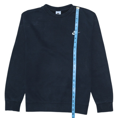 Nike Men's Black Pullover Sweatshirt M Crew Neck Fleece Logo