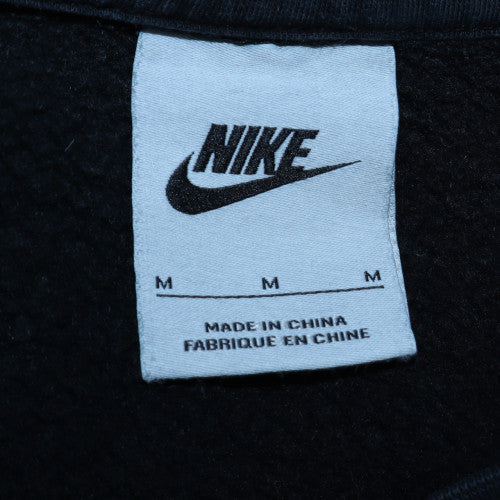 Nike Men's Black Pullover Sweatshirt M Crew Neck Fleece Logo