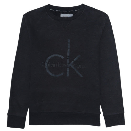 Calvin Klein Jeans Womens Black Crew Neck Pullover Sweatshirt Size S