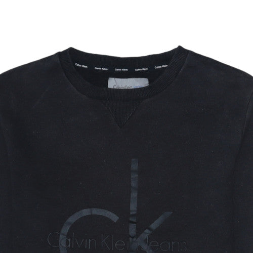 Calvin Klein Jeans Womens Black Crew Neck Pullover Sweatshirt Size S