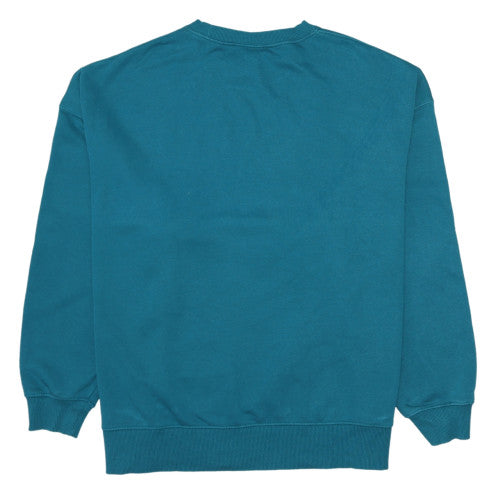 Nike Womens Teal Graphic Crew Neck Pullover Sweatshirt XS