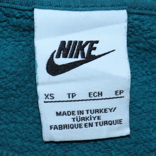 Nike Womens Teal Graphic Crew Neck Pullover Sweatshirt XS
