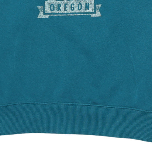 Nike Womens Teal Graphic Crew Neck Pullover Sweatshirt XS
