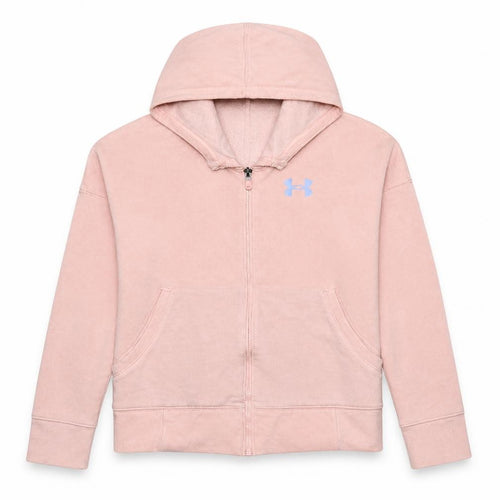 Under Armour Girls Pink Full Zip Hoodie YXL Size 158-170 ColdGear Fleece