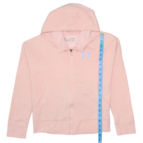 Under Armour Girls Pink Full Zip Hoodie YXL Size 158-170 ColdGear Fleece
