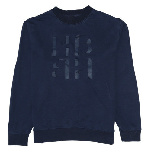 Hugo Boss Men's Blue Logo Crew Neck Sweatshirt Size L Regular Fit