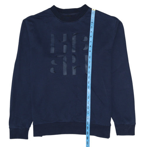 Hugo Boss Men's Blue Logo Crew Neck Sweatshirt Size L Regular Fit