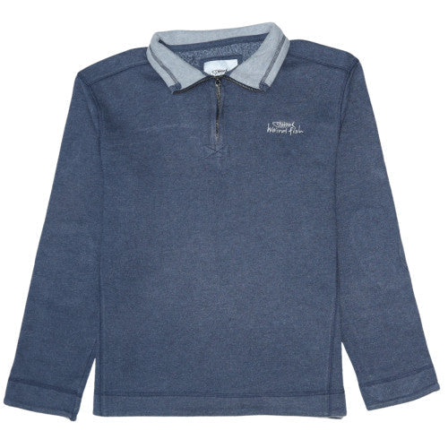 Weird Fish Men's Blue Collared 1/2 Zip Sweatshirt Size M